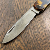 Unmarked 3 1/2” Wide Pen Knife Imitation Tortoise - France 1920’’s 30’s??