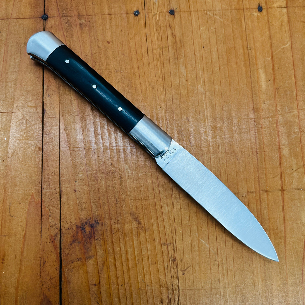 Au Sabot Roquefort 11cm Pocket Knife Stainless Ebony 2 Bolsters