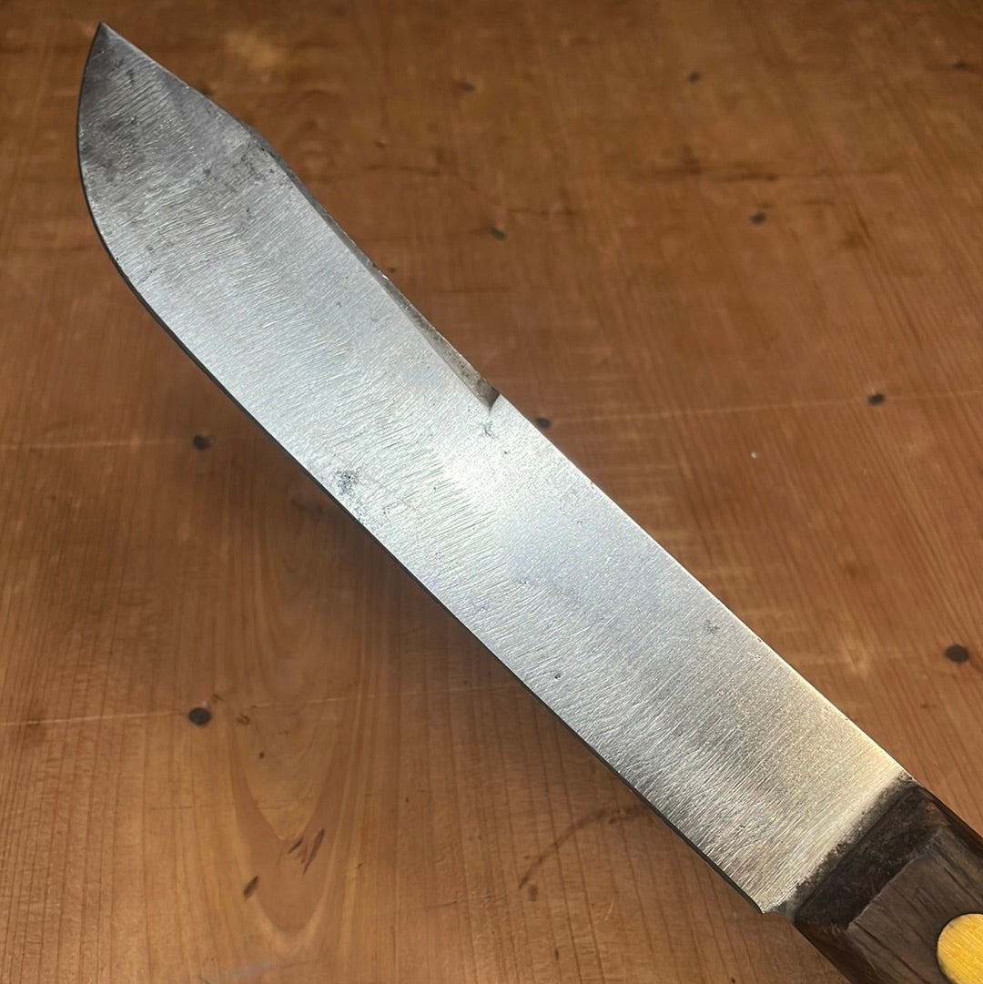 American 7" Bullnose Butcher Carbon Steel Rosewood Brass 1920's-50's