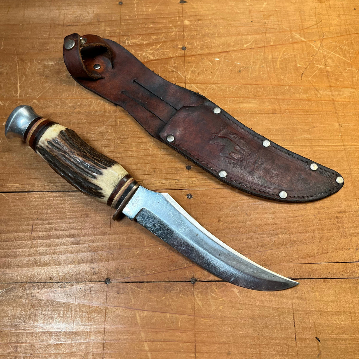 Solingen 5" Fixed Blade Stag Carbon Steel 1950's-70's