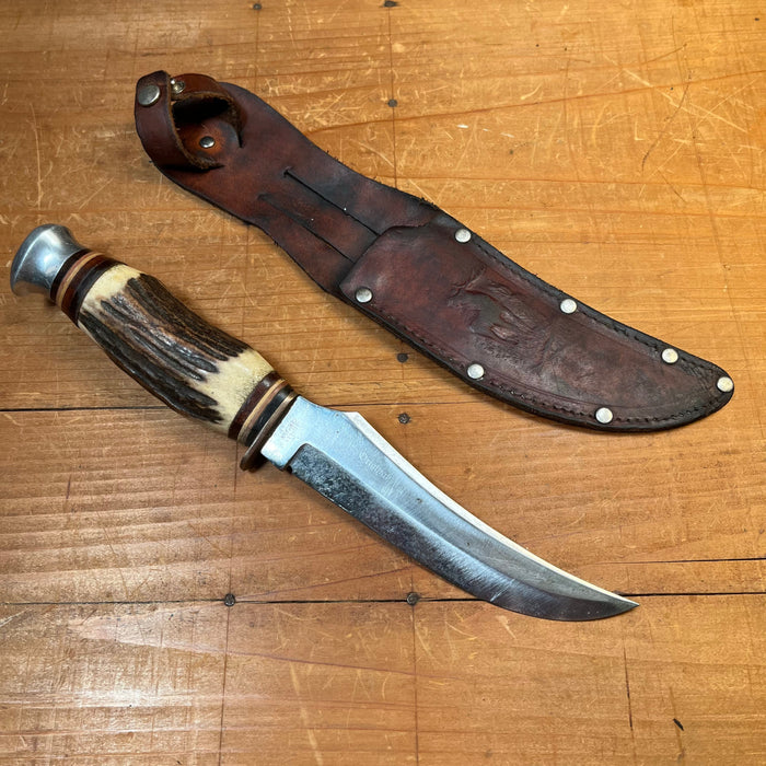 Solingen 5" Fixed Blade Stag Carbon Steel 1950's-70's