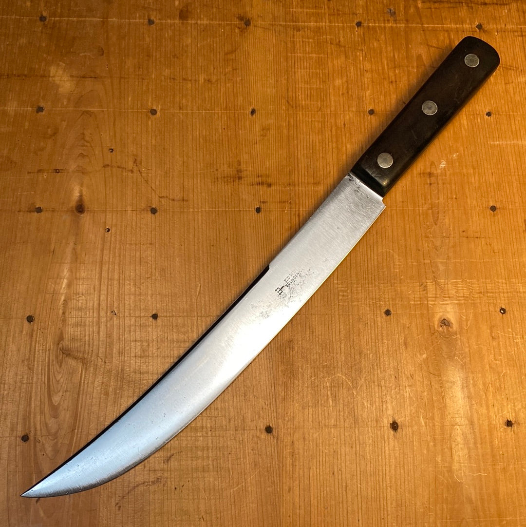 Ed Wusthof 11" Bullnose Scimitar Carbon Steel Ebony Solingen 1890s-1920s