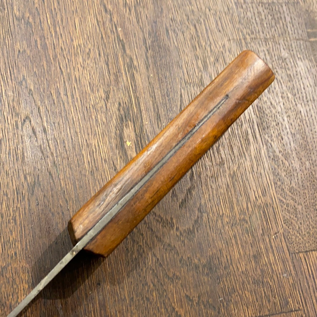 J. A. Henckels 8” Bullnose Scimitar Knife Hand Forged Carbon Steel Walnut 4 Pins & Rivet 1950’s?