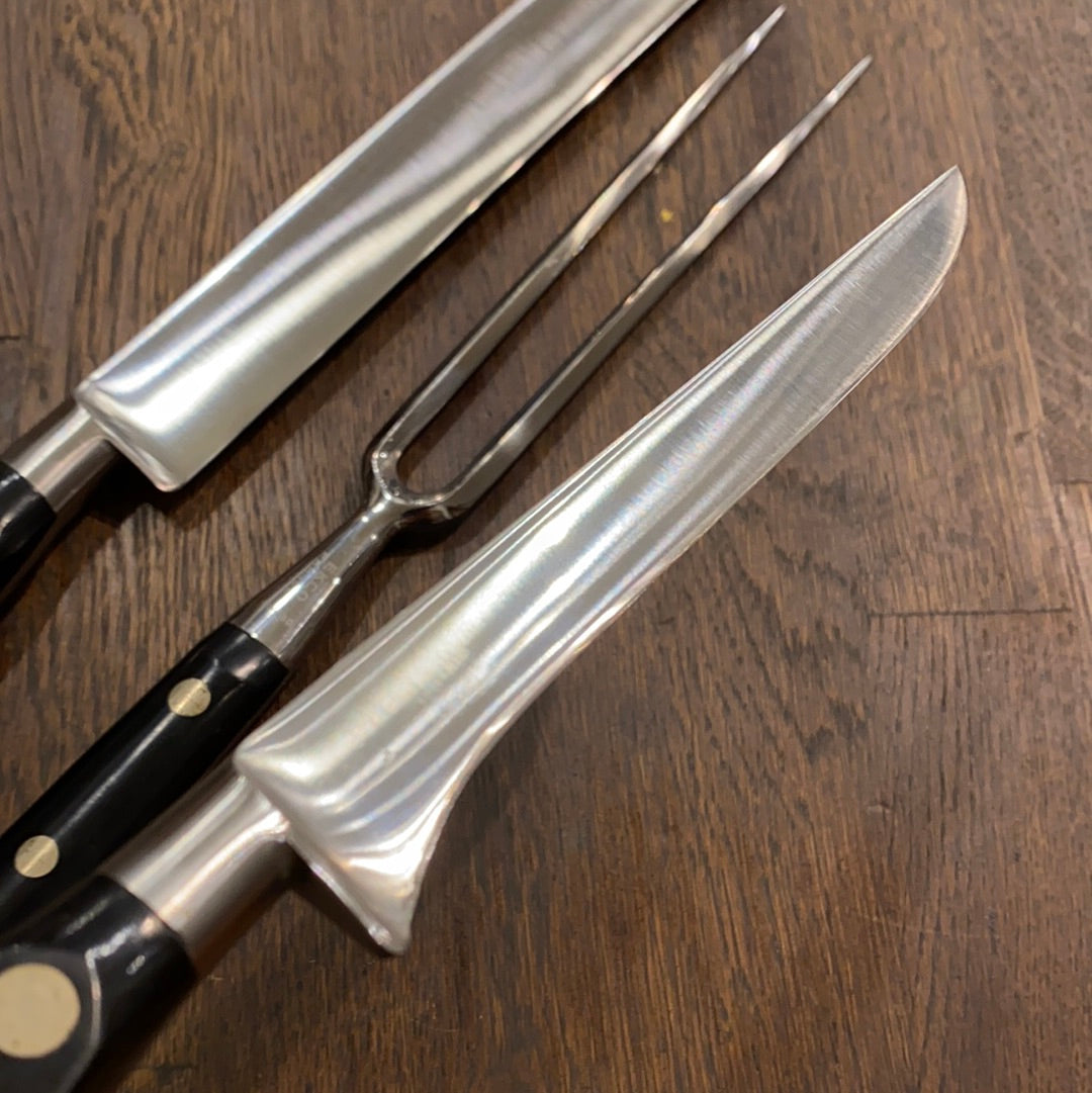 Sabatier Trumpet Ancienne Maison Carving Set Forged Stainless 1950s