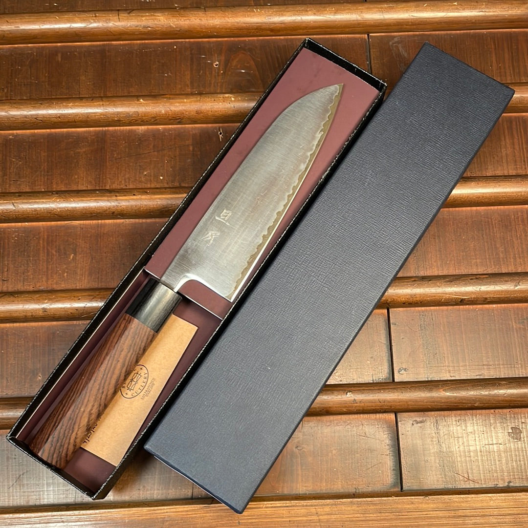 Ohishi Stainless Clad Aogami Super 165mm Santoku W Box
