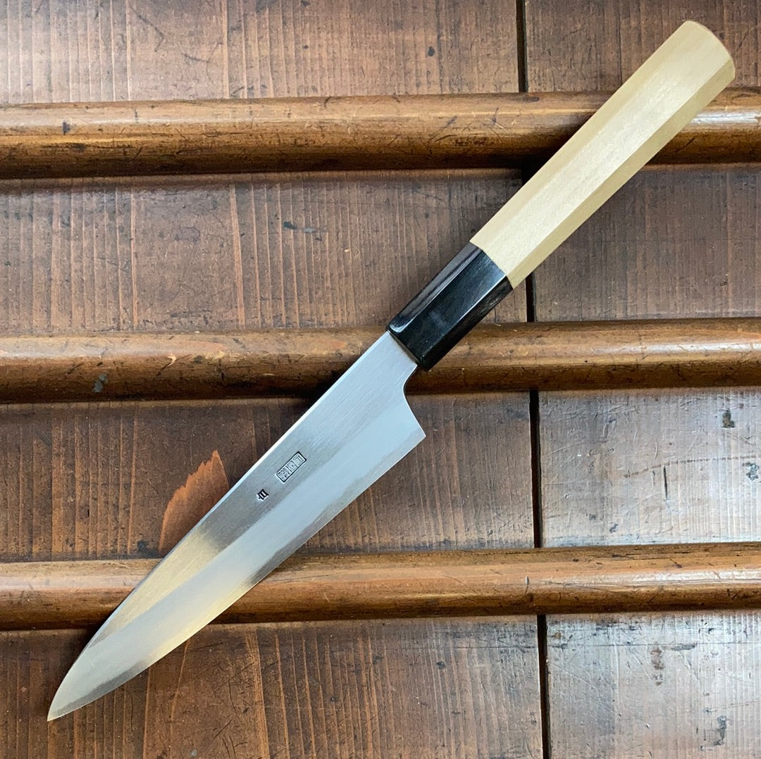 Sakai Kikumori Kikuzuki Kasumi 150mm Petty Shirogami 2 with Saya