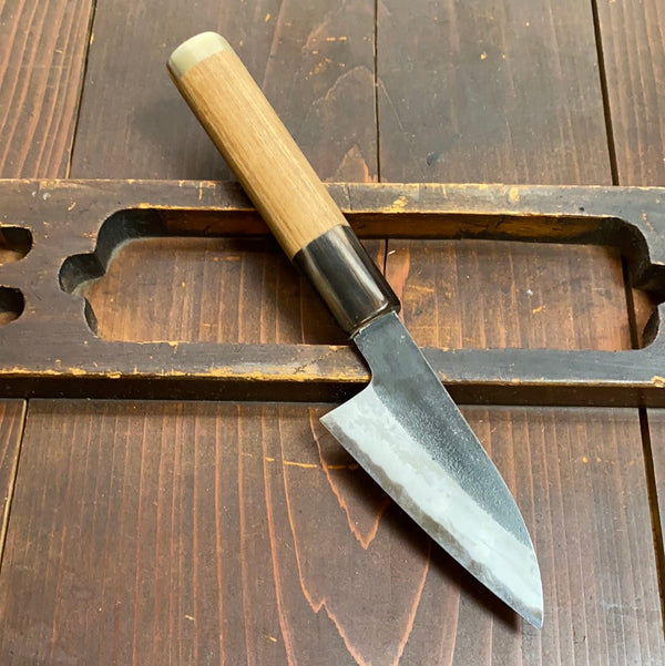 Mutsumi Hinoura 85mm Petty Shirogami 2 Double Light Horn 1/2 Oct Enju W Saya