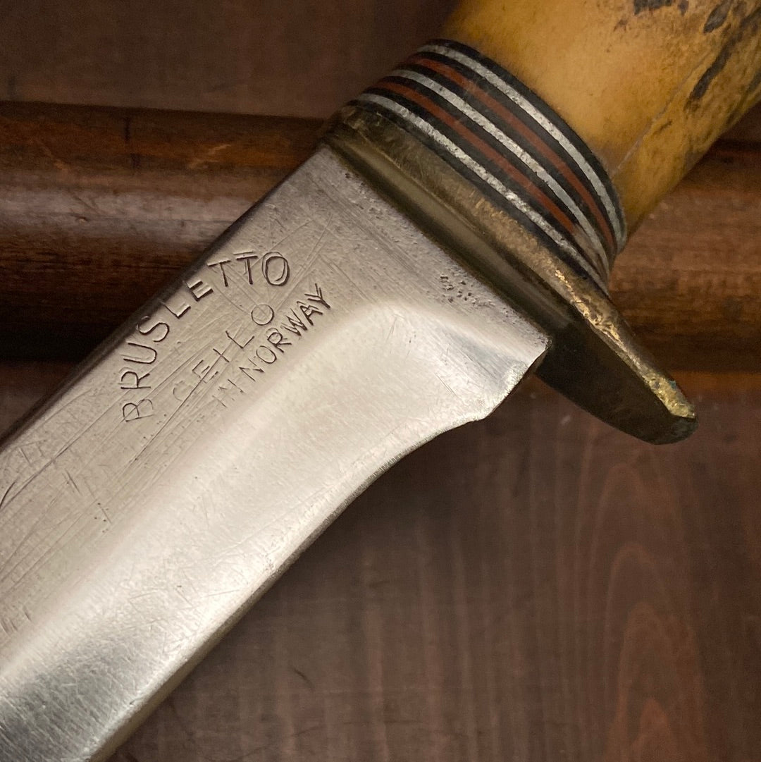 Morseth 5” Original Model 1 Stag Safe-Lok Sheath - Norway / Washington USA 1950’s
