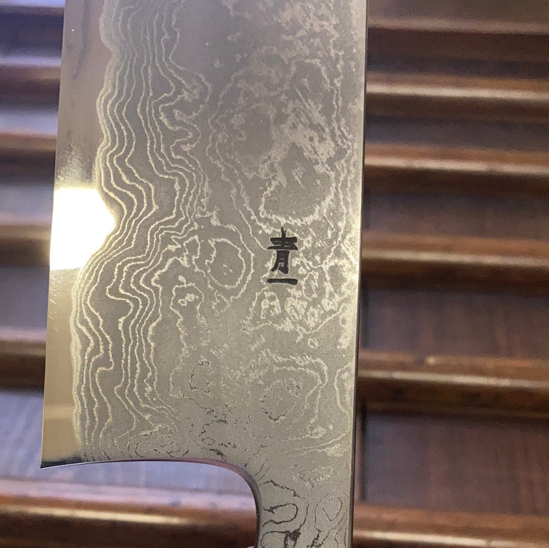 Hitohira Tanaka Kyuzo 240mm Gyuto Aogami 1 Damascus Ebony Handle (Fusion)