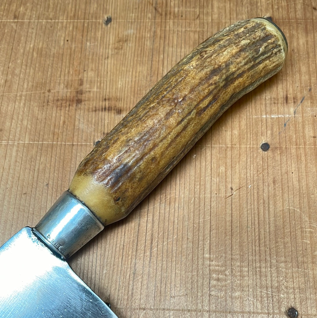 American 10" Chef Carbon Steel Antler & Sterling Ferrule Re-Handle
