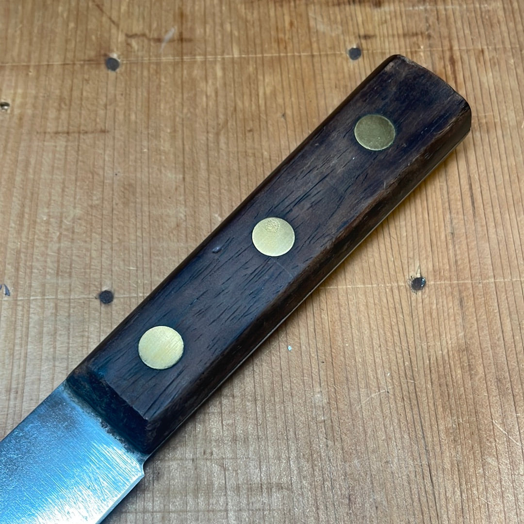 American 7" Bullnose Butcher Carbon Steel Rosewood Brass 1920's-50's