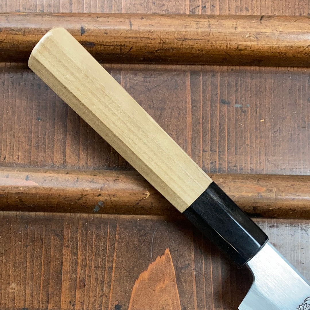 Sakai Kikumori Kikuzuki Kasumi 150mm Petty Shirogami 2 with Saya