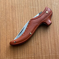 A W Wadsworth 1 7/8” Figural Shoe Knife 1920’s? Brown