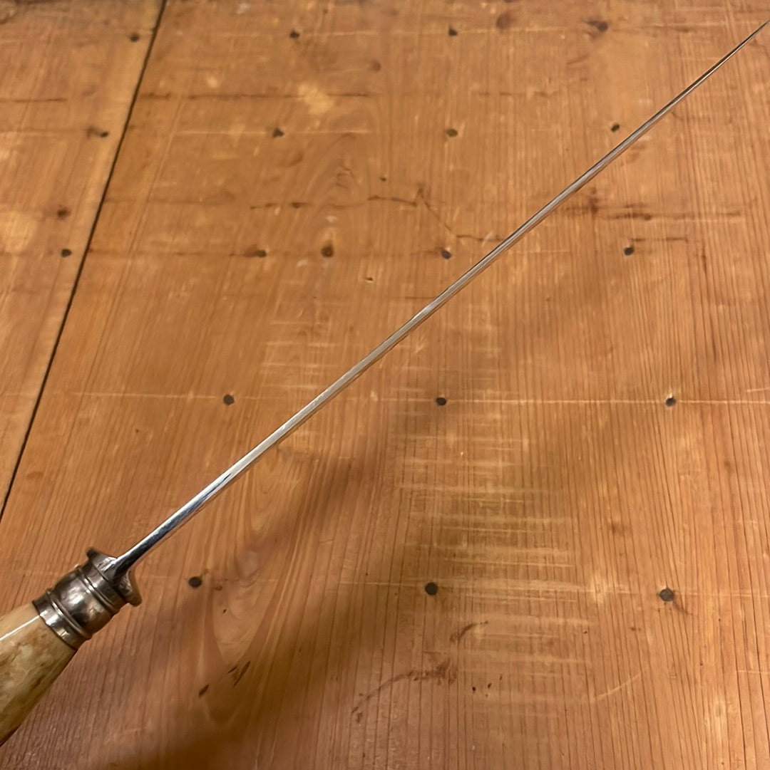 J A Henckels Carving Set ‘No-Stain’ Granton W/ 1931 US Pat No. Stainless & Stag Early 30’s