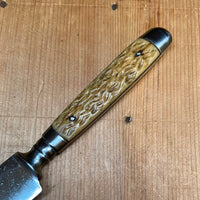 H Boker / Wyeth Hardware 6" Carving Knife Carbon Steel Jigged Bone Solingen 1915-20