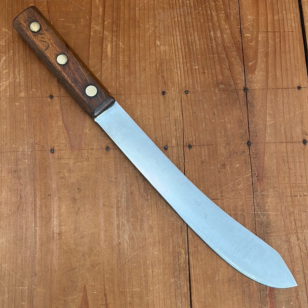 Foster Bros 10” Bullnose Scimitar Carbon Steel Hardwood Handle