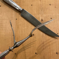 French Carving Set Silver & Carbon Steel Paris Acier Forge