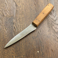 Unmarked 5” Carbon Steel Hand Forged Skinning Knife Beech Handle 1890’s-1930’s