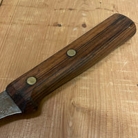 Unmarked 6” Semiflex Boning Knife Carbon Steel & Tropical Hardwood -Russel ?