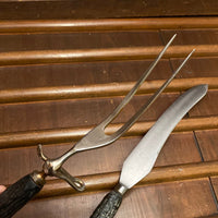 Joseph Wostenholm & Sons Sheffield (1813-1876) Shear Steel Carving Knife & Mis Matched Fork