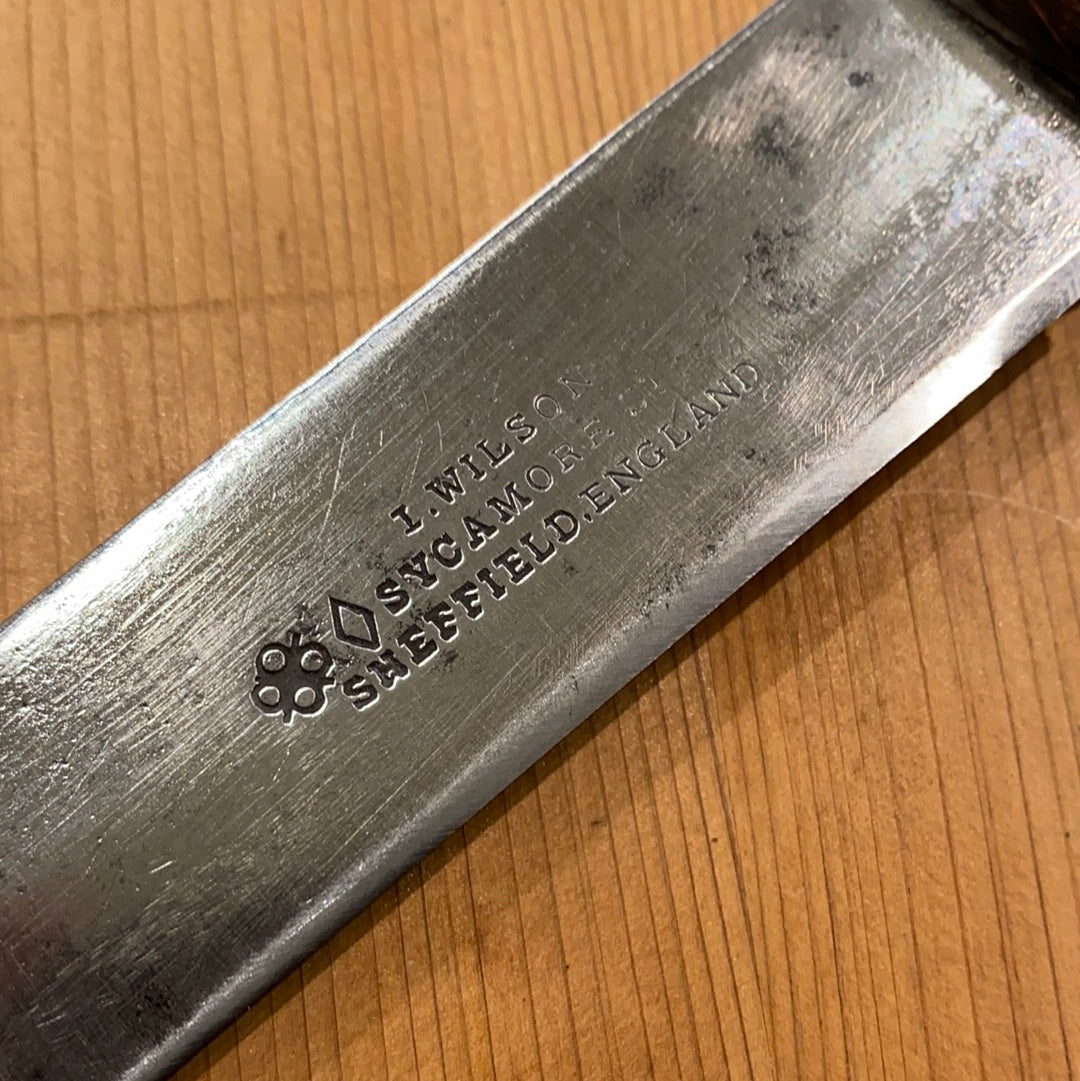 I Wilson 11.75” Bullnose Scimitar Carbon Steel Sheffield 1890-1920’s
