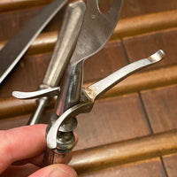 Unmarked 3pc Carving Set Carbon Steel Sterling Handles USA 1890’s-1920’s?