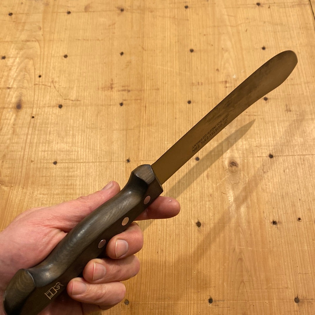 Gustav Emil Ern 8”  Bullnose Butcher Knife Solingen Early 1980’s