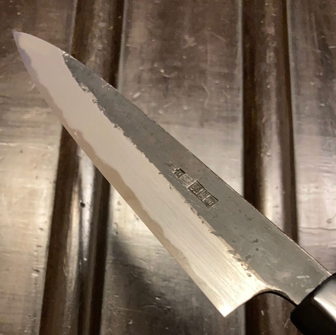 Sakai Kikumori Kikuzuki Kuro 150mm Petty Shirogami 2
