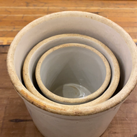 Vintage Stoneware Crocks Set of 3 Nested