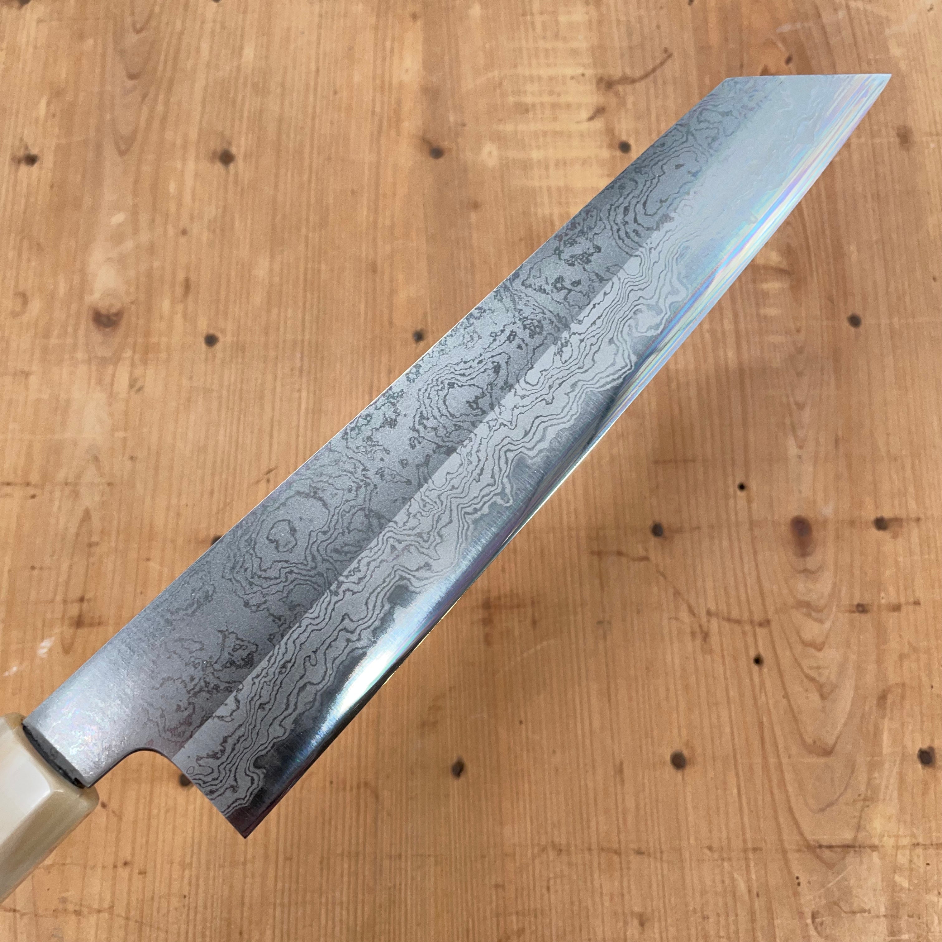 トップス kuroda Yoshikazu Tanaka 240mm Kiritsuke Gyuto Shirogami 1 Damascus Ebony