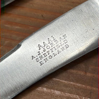 A J Jordan Carving Set AAA1 Sheffield England Curved Blade Horn Tip Handles 1880's-1920's