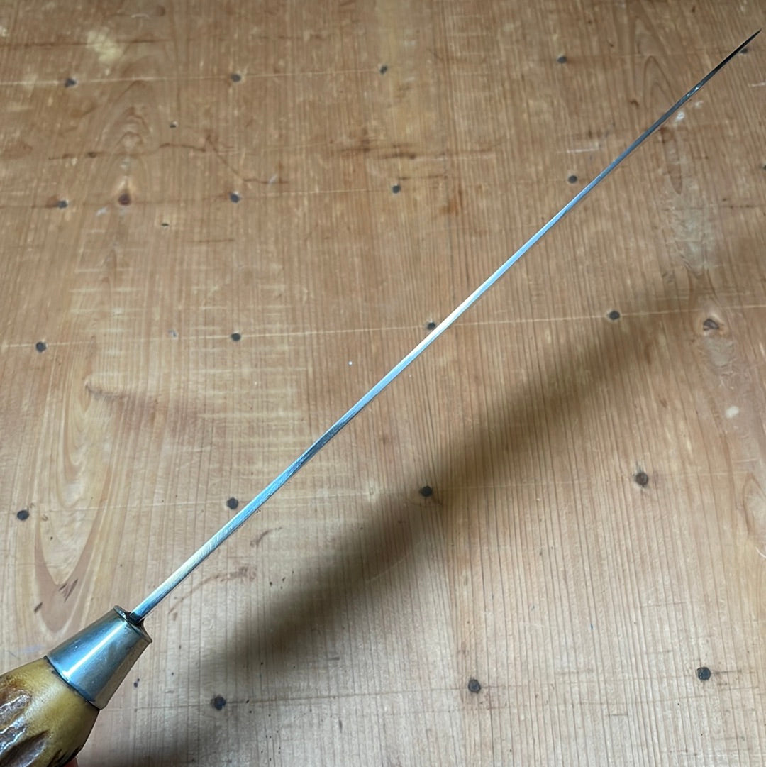 American 10" Chef Carbon Steel Antler & Sterling Ferrule Re-Handle