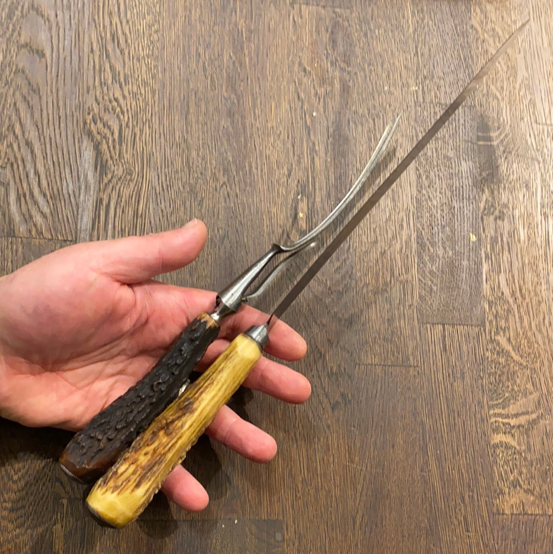 Joseph Rodgers & Sons Cutlers to His Majesty Carving Knife & Fork 1901 to 1948 pre 1930?