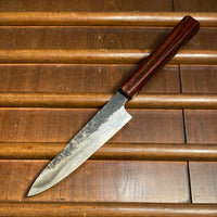 Javanese 150mm Petty Leaf Spring Steel Kurouchi Octagonal Rosewood