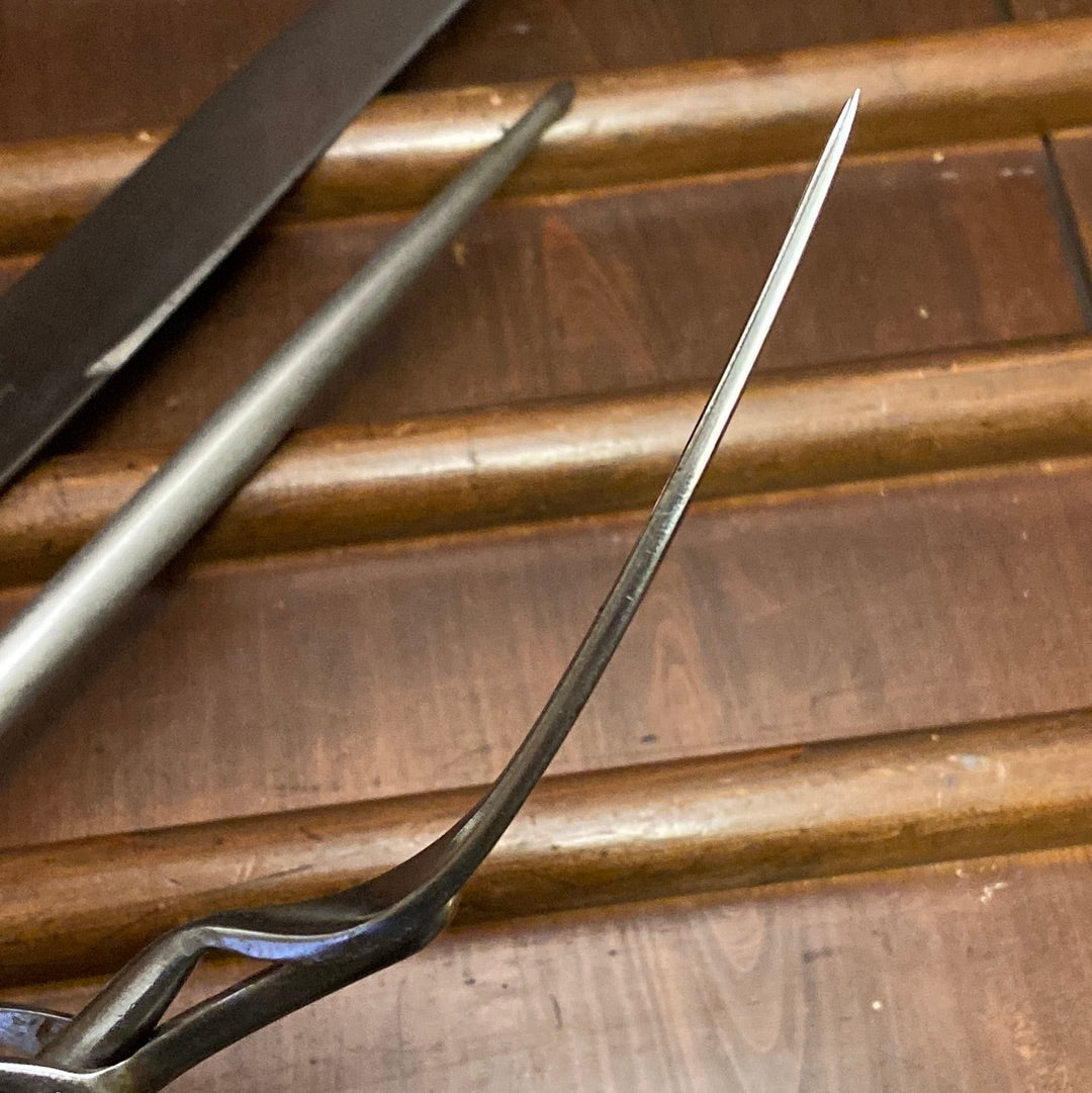 American Cutlery Co 3pc Carving Set Carbon Steel Stag c1900-1920