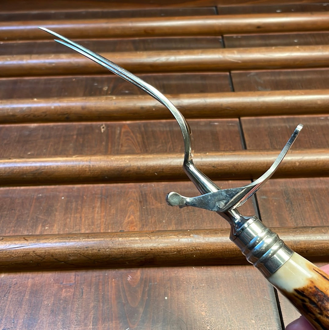 Bear Brand Carving Set Stainless & Stag 1930s-50s
