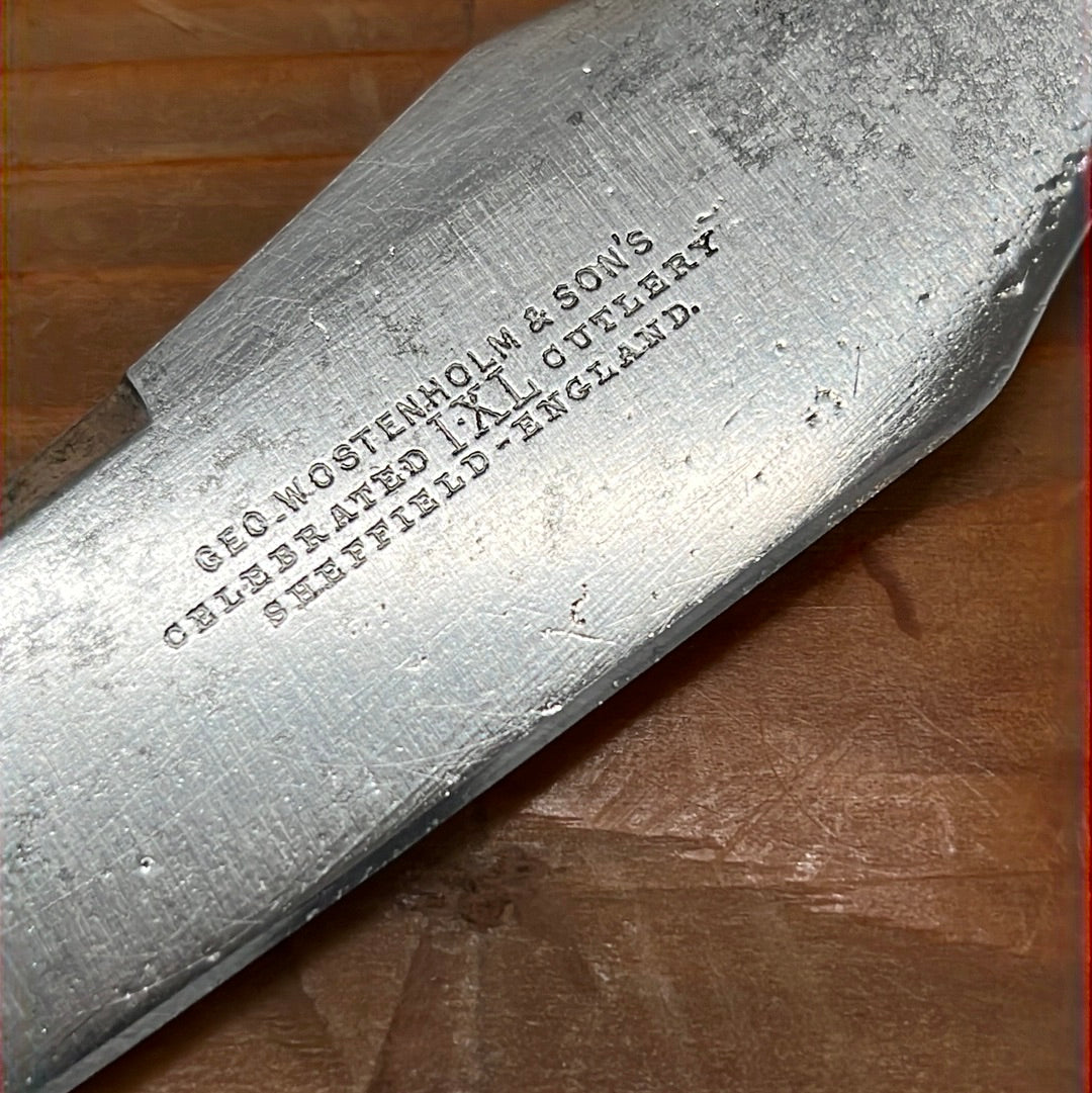 Geo Wostenholm & Sons IXL Carving Set Carbon Steel Sterling Stag Sheffield 1891-1920s