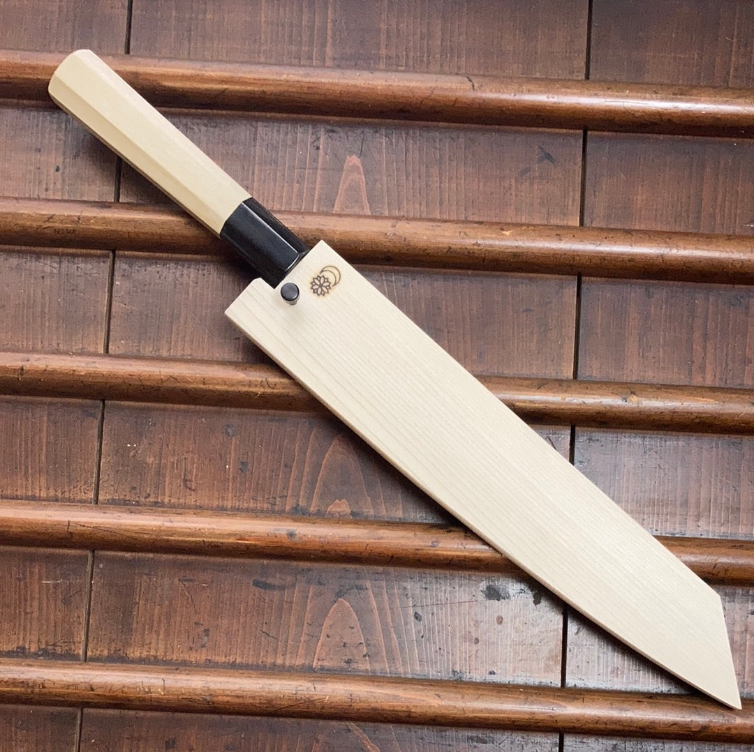 Sakai Kikumori Kikuzuki Uzu 240mm Kiritsuke Gyuto Aogami 1 with Saya