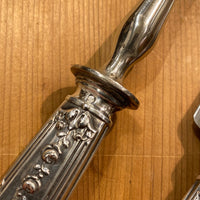 French Carving Set Silver & Carbon Steel Paris Acier Forge