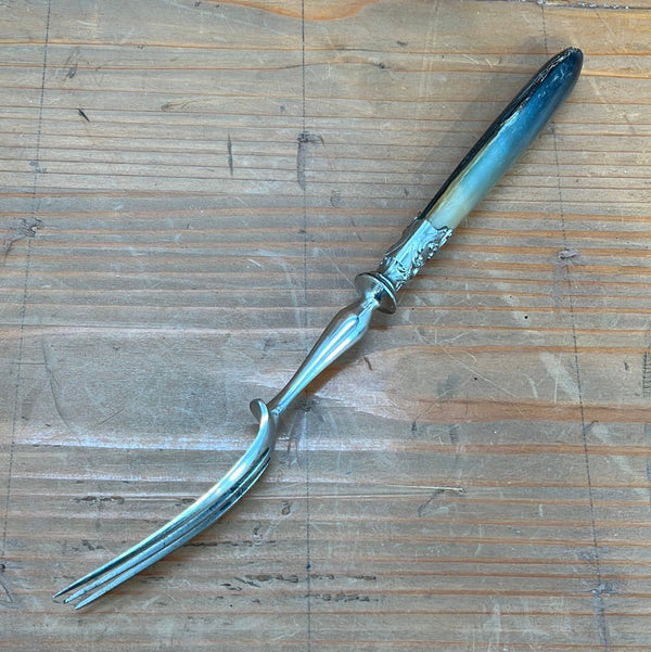 French Carving 3-Tined Fork Horn Handle