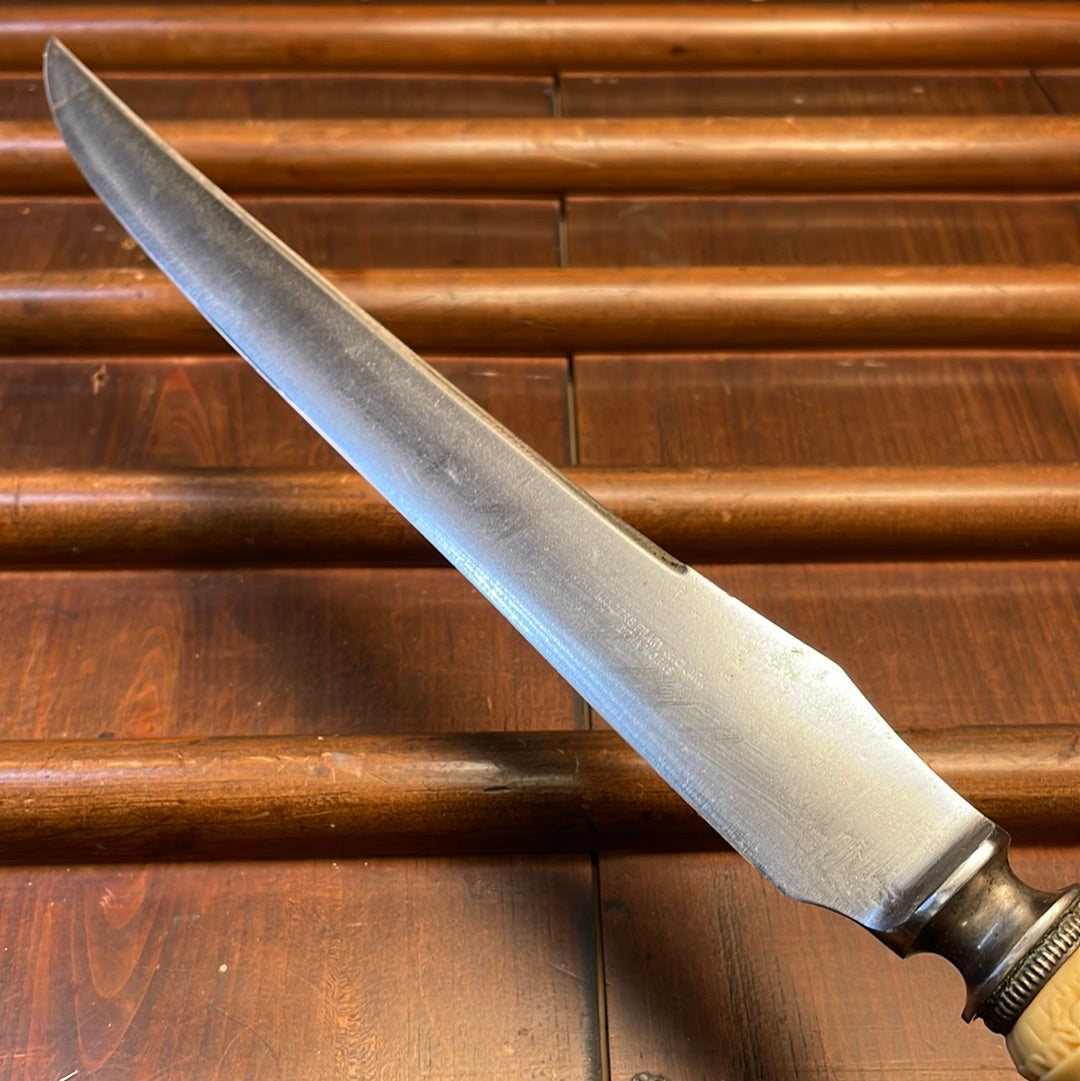 Landers Frary & Clark Aetna Works Carving Set Molded Celluloid & Carbon Steel