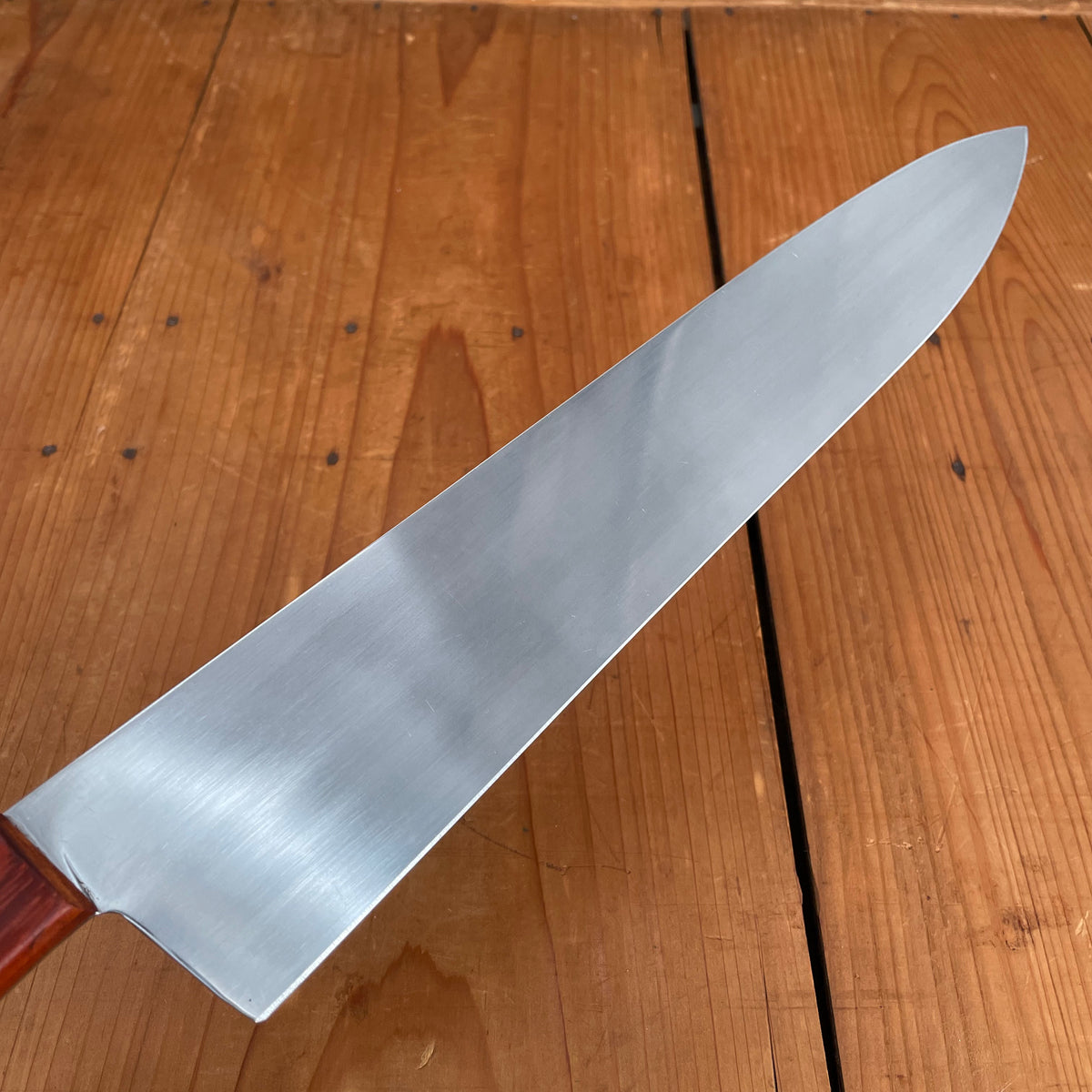J Adams 12" Chef Knife Carbon Steel Pinned Padauk Wood