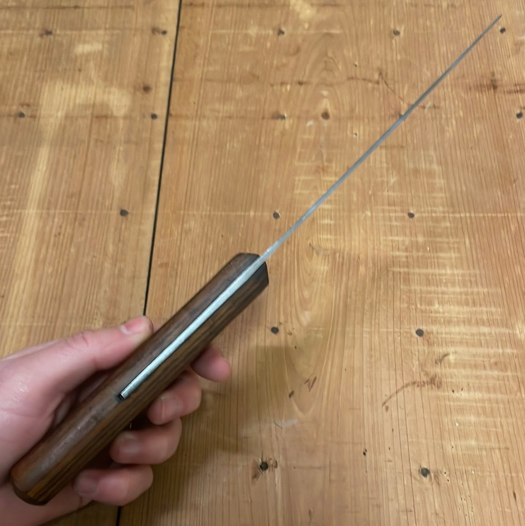 Unmarked 6” Semiflex Boning Knife Carbon Steel & Tropical Hardwood -Russel ?