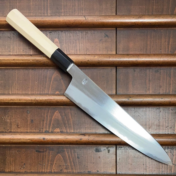 Sakai Kikumori Kikuzuki Kasumi 240mm Gyuto Shirogami 2 with Saya
