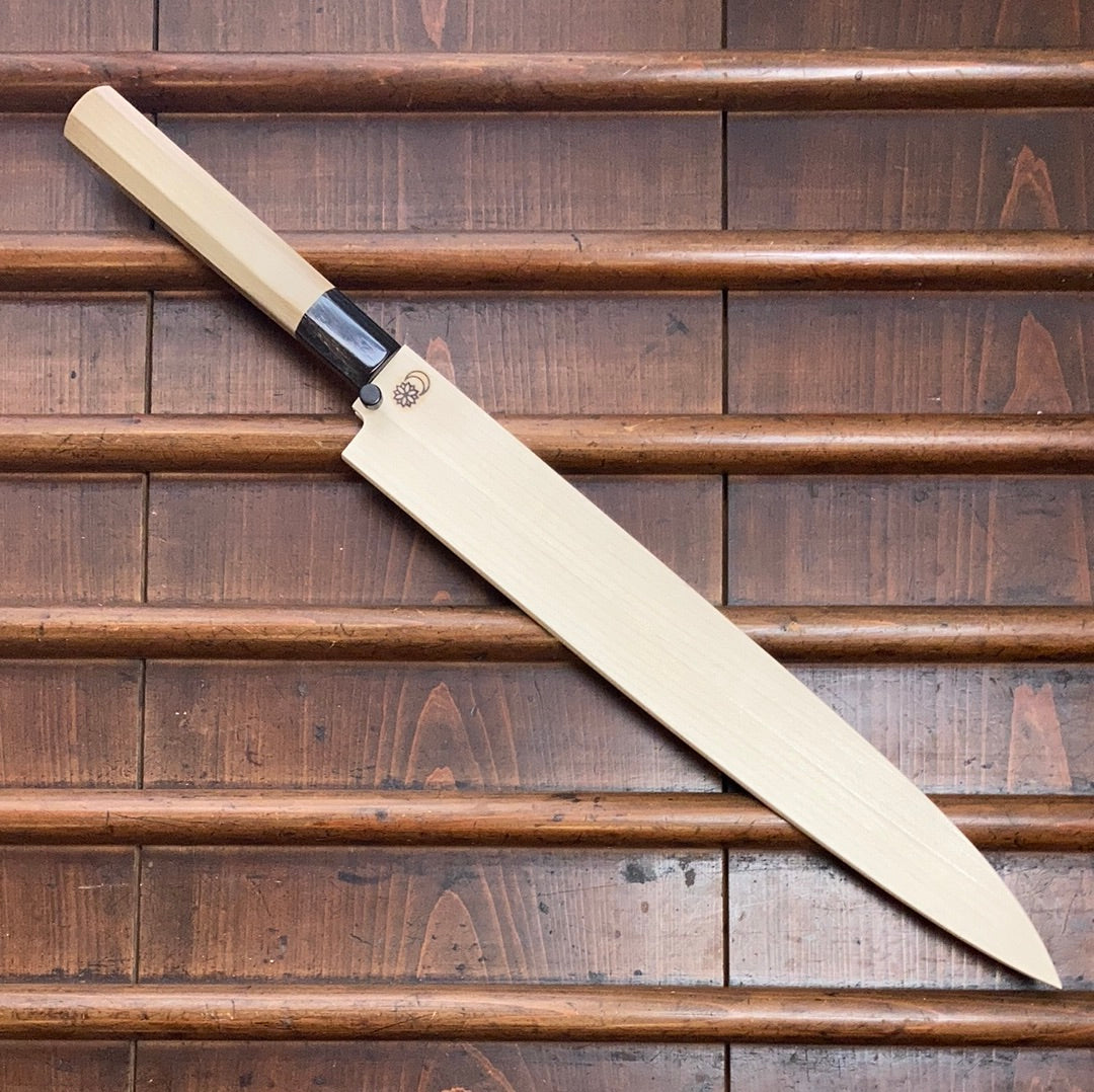 Sakai Kikumori 'Kikuzuki Kasumi' 300mm Yanagi - Shirogami 2 - w/ Saya