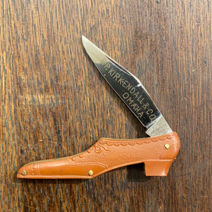Minty A W Wadsworth 2 3/8” Figural Shoe Knife 1920’s?