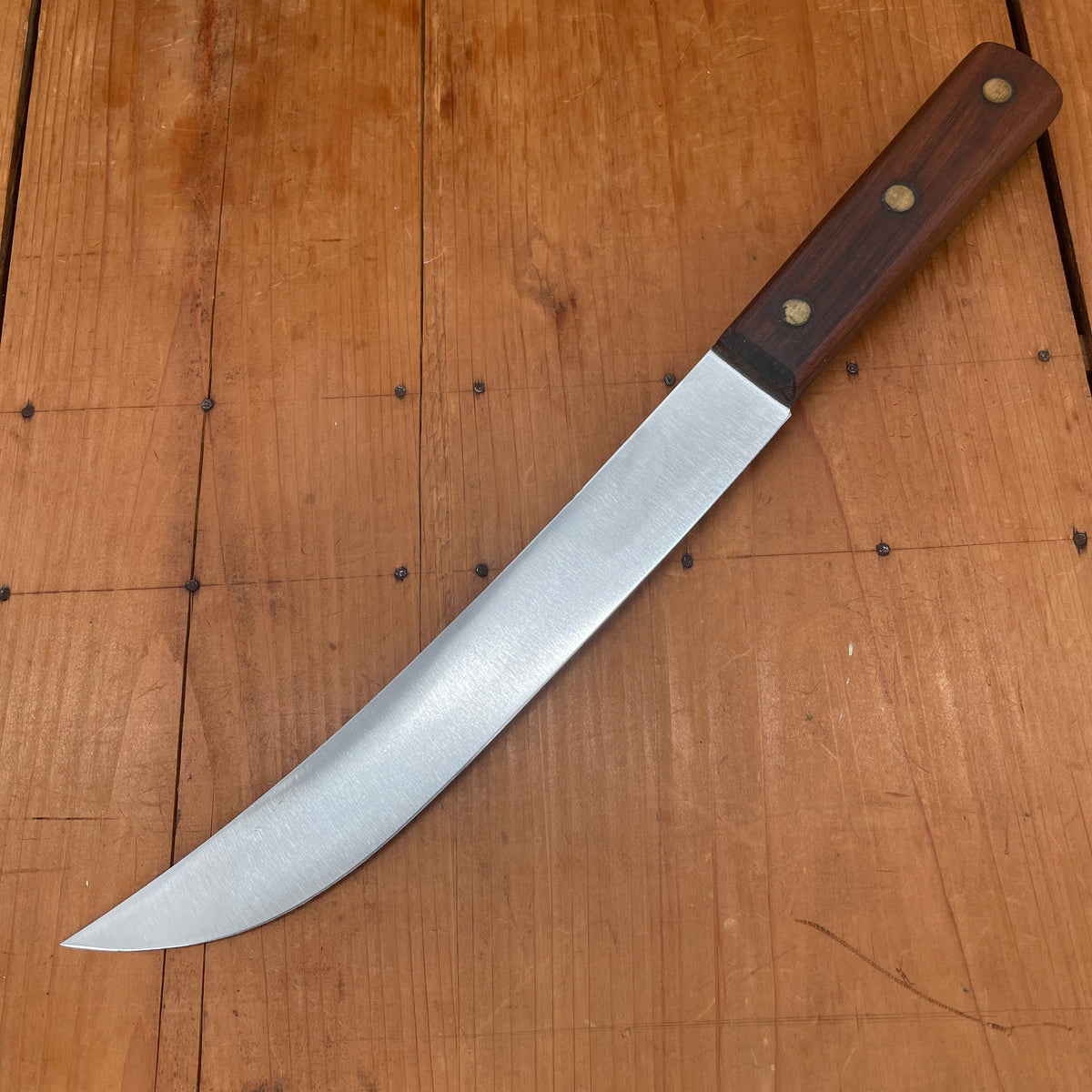 Unmarked 9.75" Scimitar Carbon Steel Rosewood USA Lamson? 1930's-60's