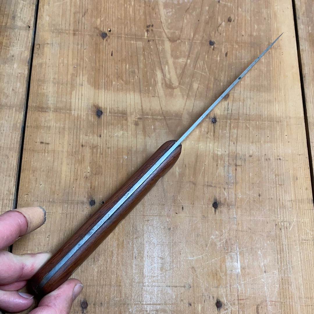 Unmarked 5.25” Boning Knife Stiff Carbon Steel Rosewood Handle -German 1960’s?