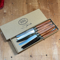 Eichenlaub Fruit / Dessert Knife Set 6 Stainless & Cherry Wood Solingen Germany~1950's 60's
