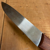Unmarked 6.25” Wide Boning Knife Carbon Steel & Rosewood
